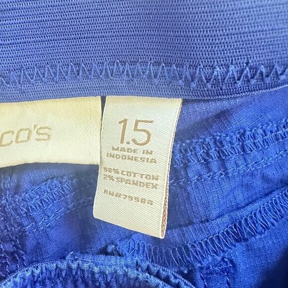 Chico’s Royal Blue Casual Cropped Pants Size Medium 10 Zipper Casual Outdoor - Picture 6 of 7